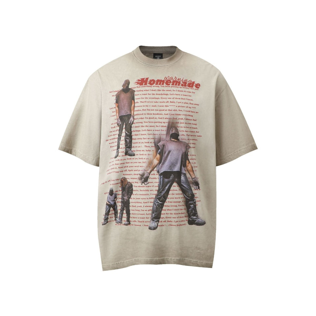 60s Style T Shirts Loose Wash Old Character Print Short Sleeve T
