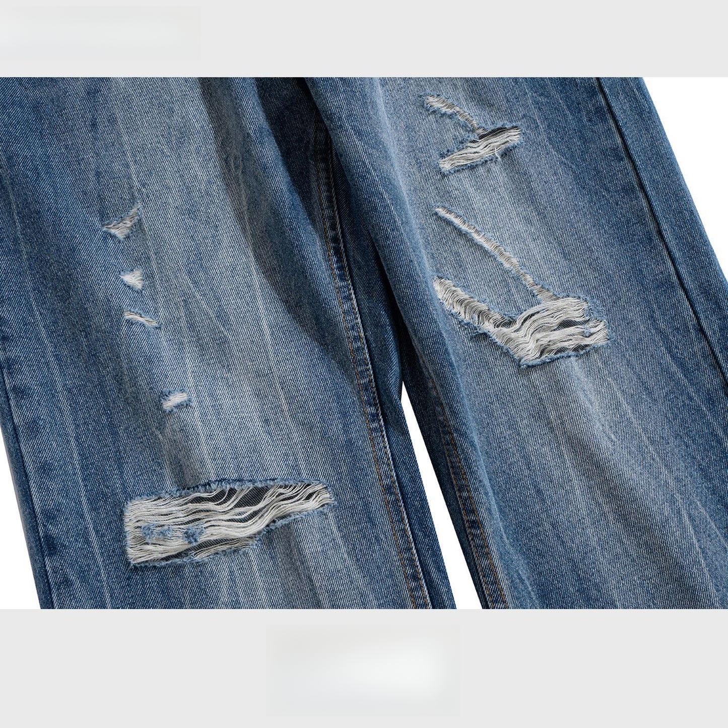 Rock Revival Jeans Ripped Trousers Wide Feet Wash Water Blue Jeans