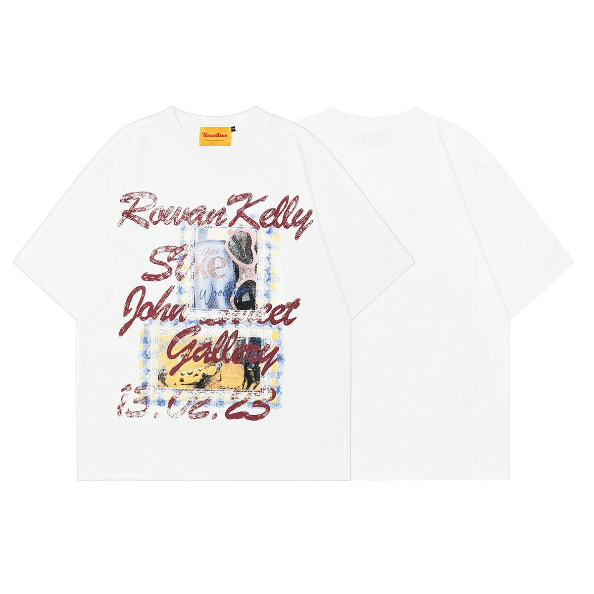 90s West Coast Hip Hop Fashion T Shirts Vintage Old Oil Painting Alphabet Print Short Sleeve Top
