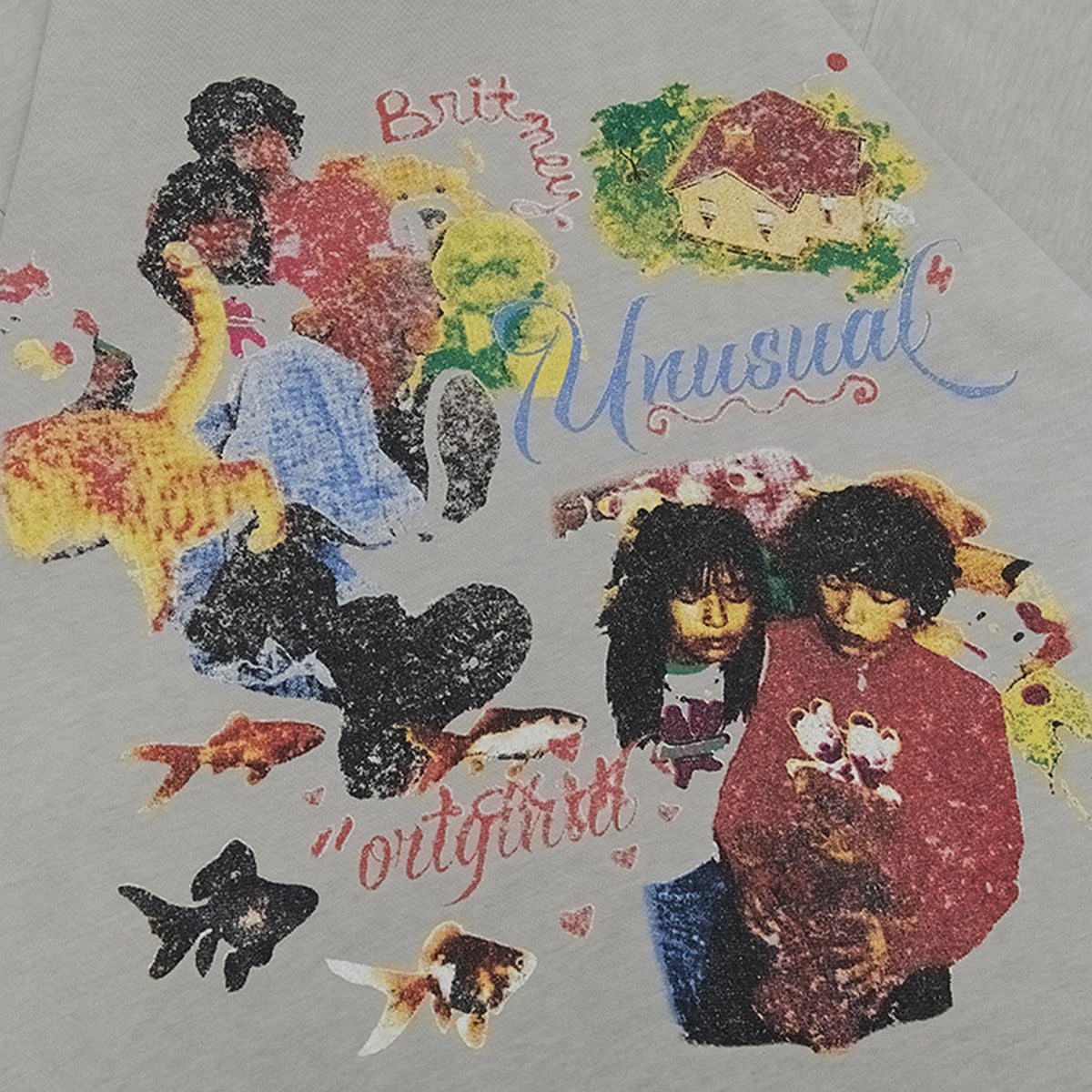 90s West Coast Hip Hop Fashion T Shirts Retro Old Oil Painting Print Half Sleeve