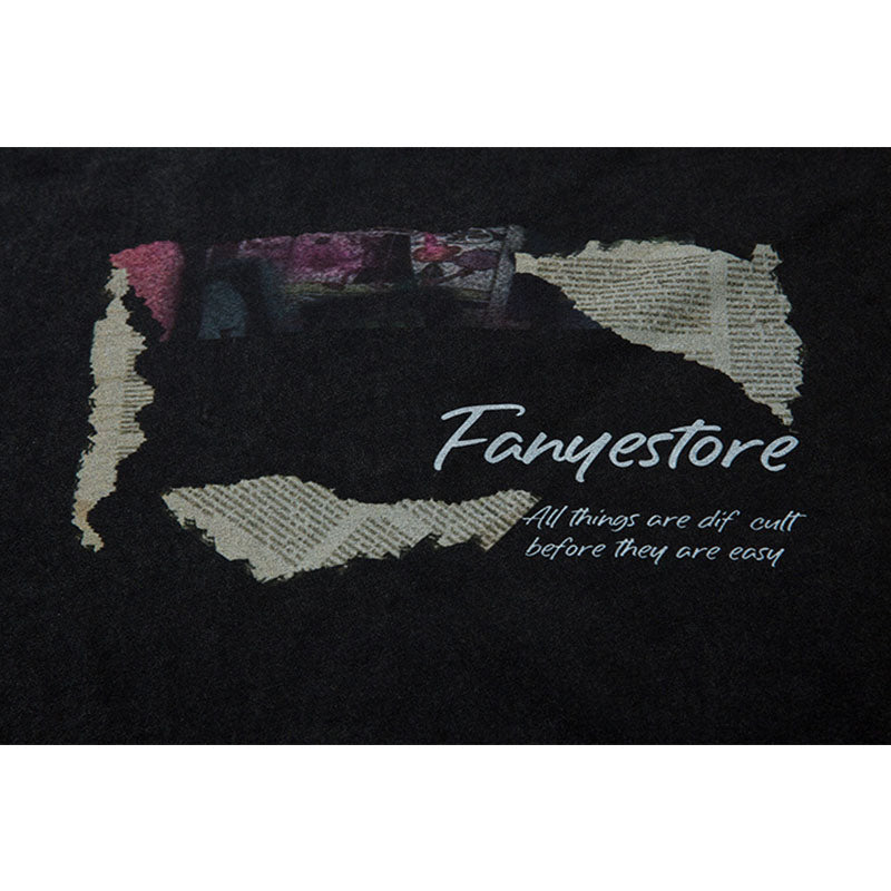 Vintage Tišö Rt Vintage Fun Cartoon Print Short Sleeve T-Shirt