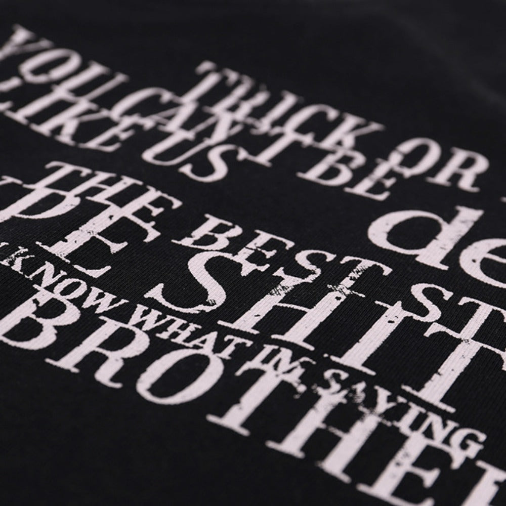 Nostalgia T Shirts Vintage gradual change letter print loose casual top