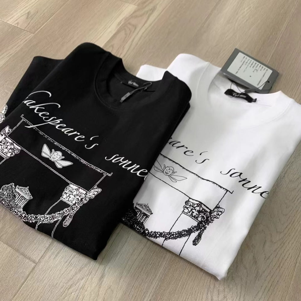 Streetwear Eua t shirt Shakespeare poetry island cleanfit summer short sleeve t-shirt
