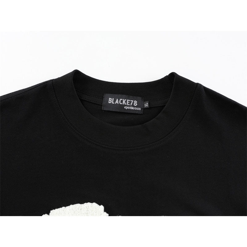 Casual Street Wear Short Sleeve T-Shirt Crew Neck Loose