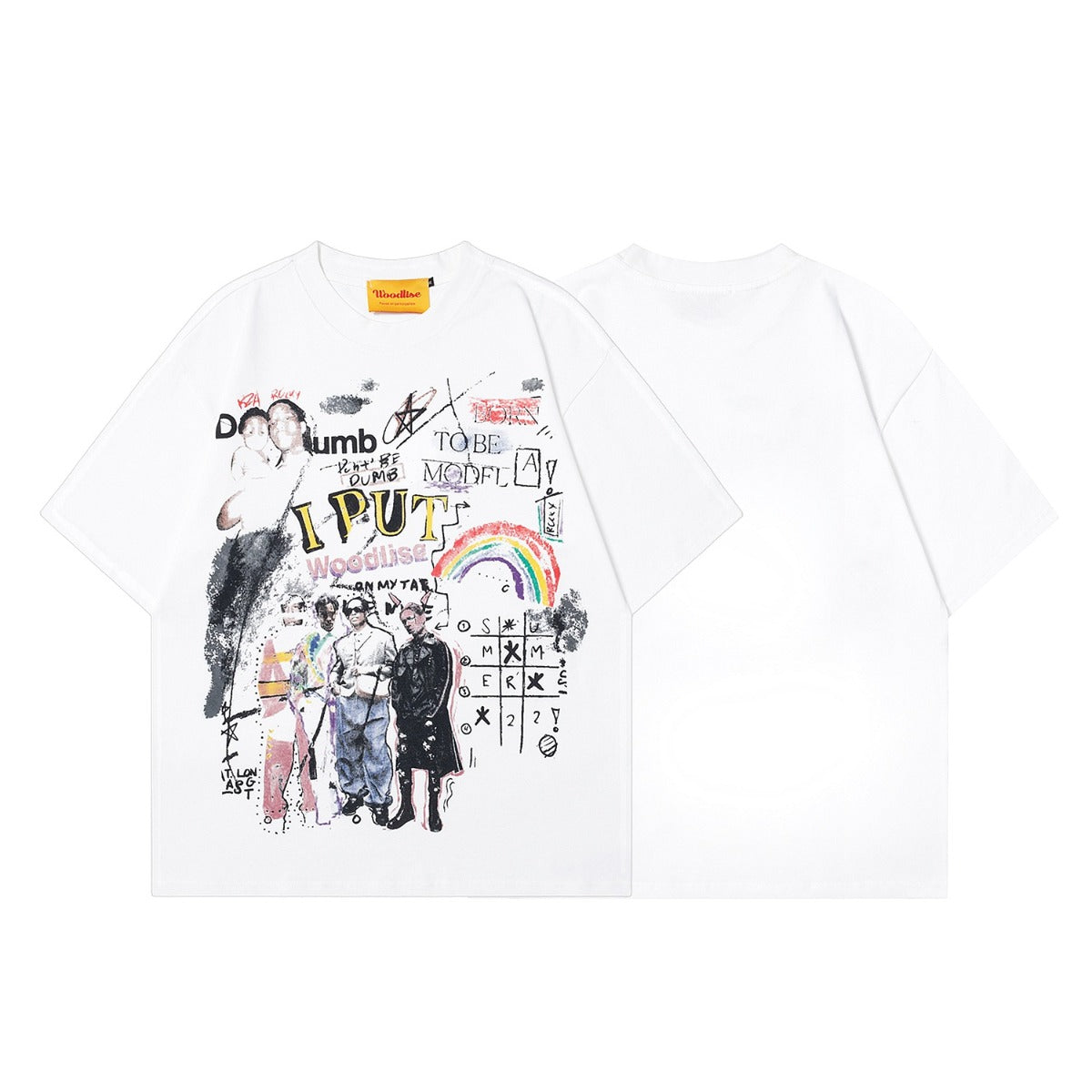 90s West Coast Hip Hop Fashion T-Shirts Summer Fun Graffiti Character Print T-Shirts