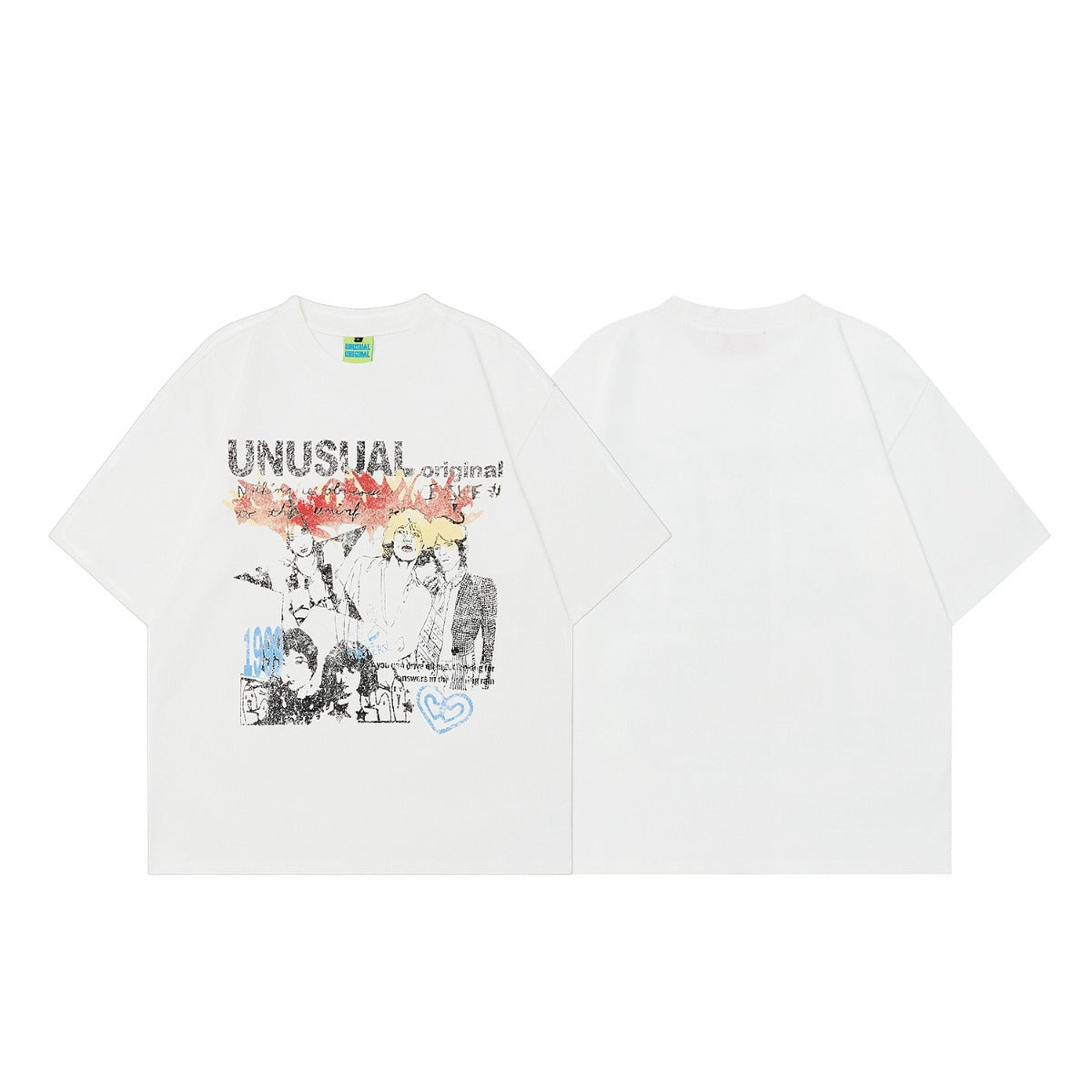 90s West Coast Hip Hop Fashion T Shirts Summer Vintage Old Figure Print Short Sleeve T-Shirts