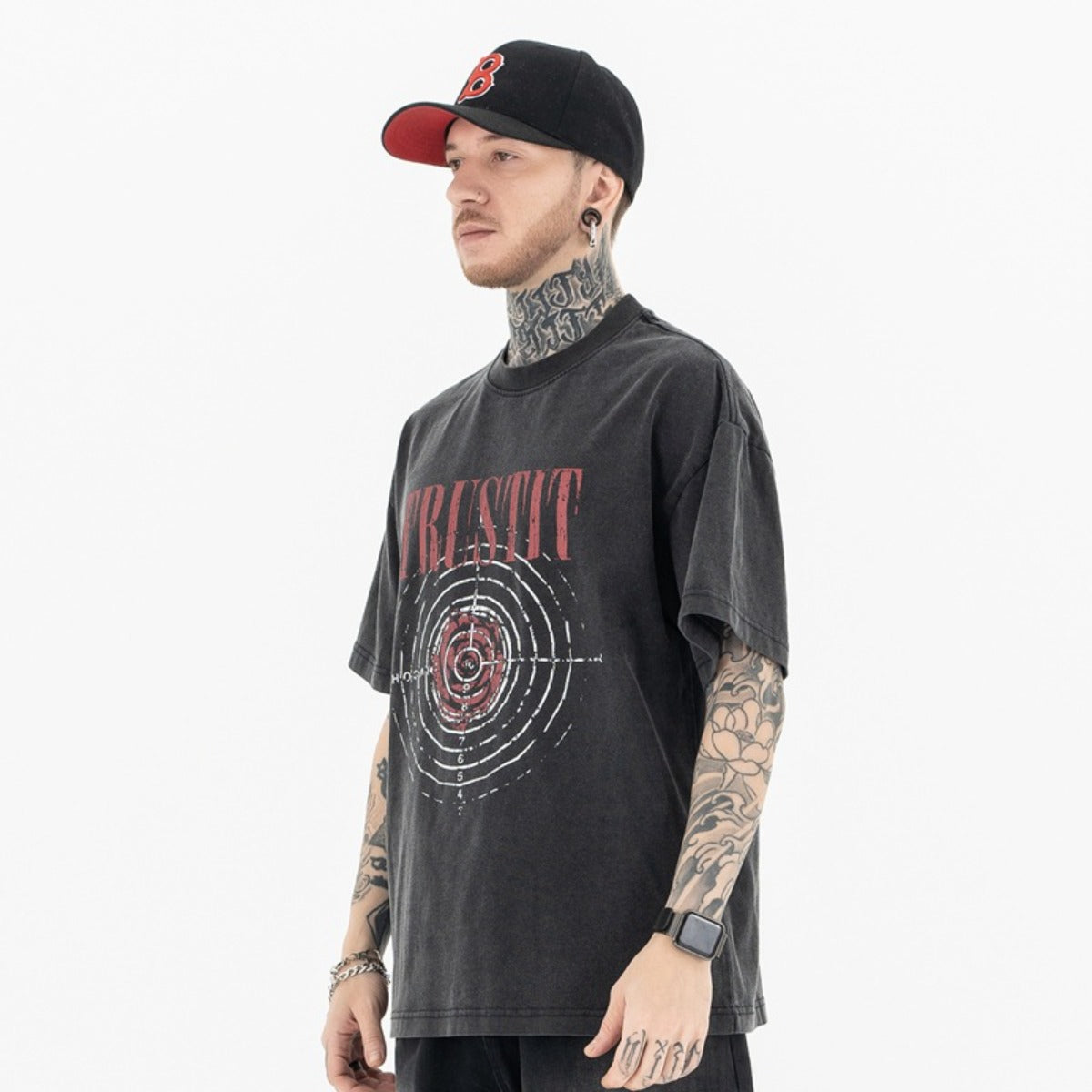 Vintage College Shirts Summer Wash Crew Neck Short Sleeve T-Shirt