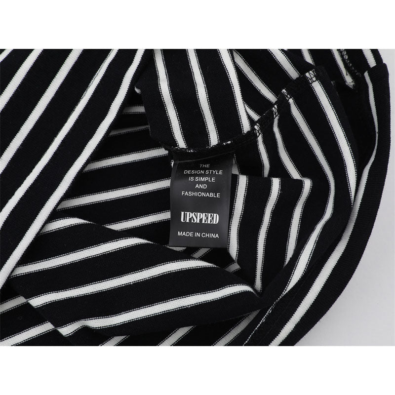 Hip Hop Shirts For Boys Black & White Striped Short Sleeve T-Shirt
