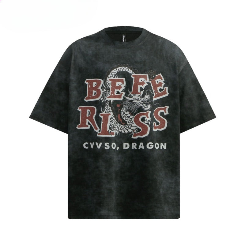 80s And 90s Vintage T-Shirts Vintage Chinese Dragon Short Sleeve T-Shirt