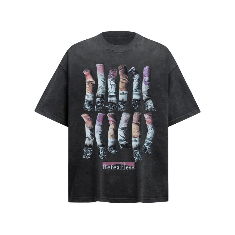 80s And 90s Vintage T Shirts Vintage Washing Water Old Printed Short Sleeve T-Shirts