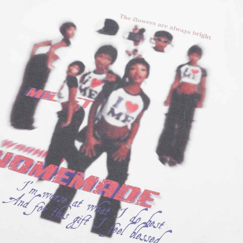 1990 Fashion T-Shirt Retro T-Shirt Short Sleeve Old Character Print
