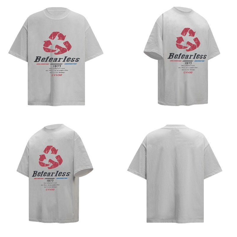 80s And 90s Vintage T Shirts Vintage Washing Water Old Alphabet Printed Short Sleeve T-Shirts