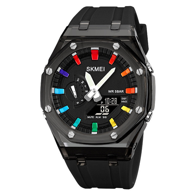 Analog-Digital Watch Outdoor Sports Waterproof Student Electronic Watch