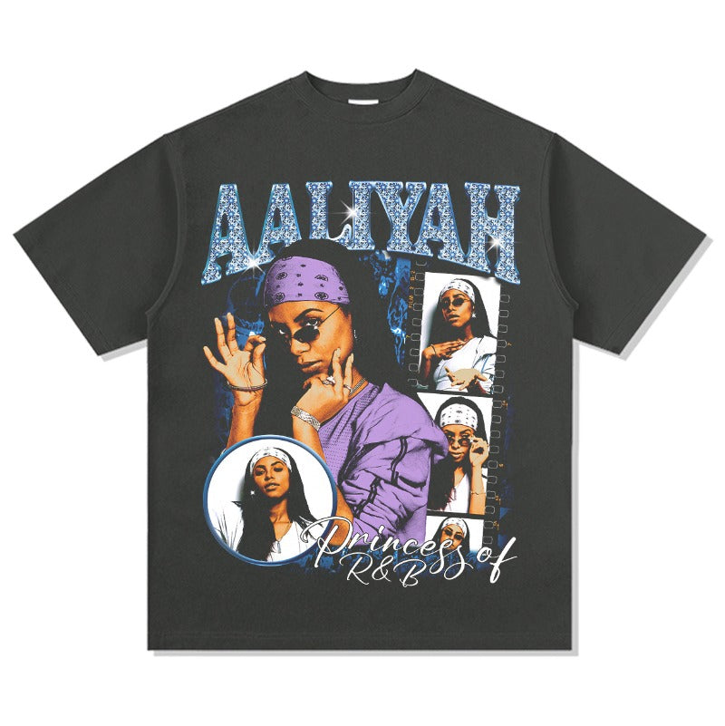 Marcas streetwear usa vintage hip hop alayiah print short sleeve t-shirt