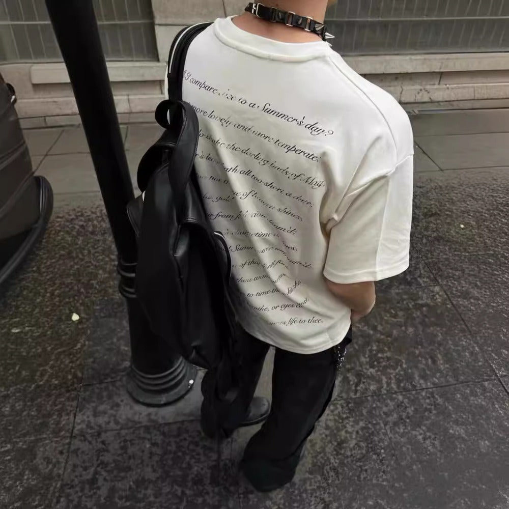 Streetwear Eua t shirt Shakespeare poetry island cleanfit summer short sleeve t-shirt