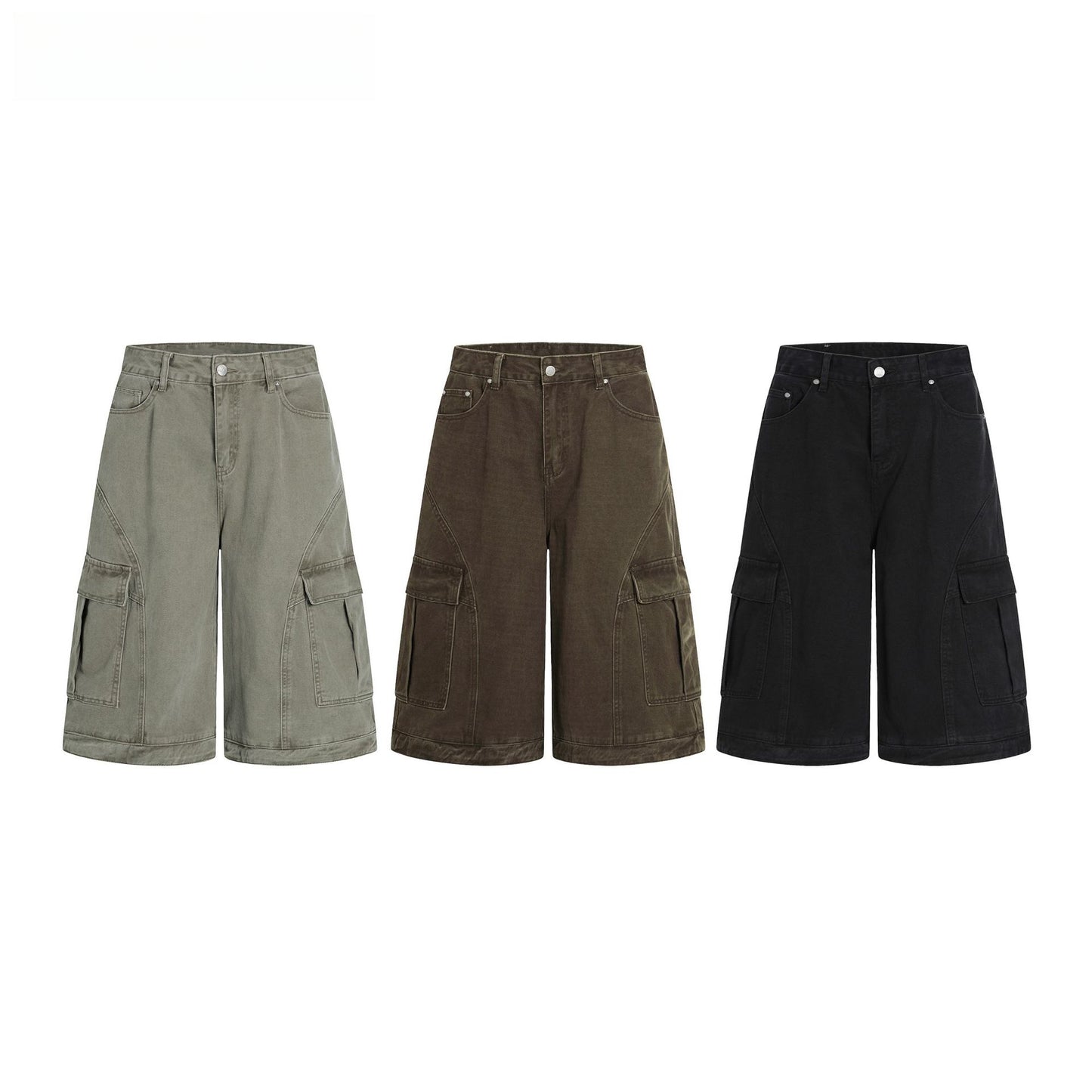 Hip Hop Pants For Boys Vintage Washed Overalls Shorts