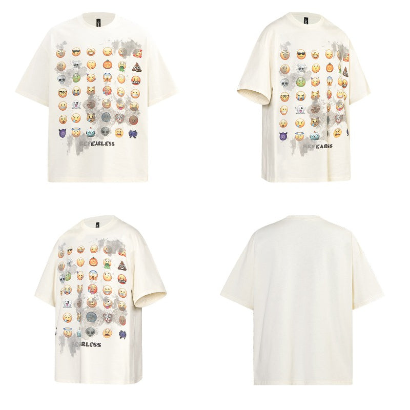 80s And 90s Vintage T Shirts Fun Emoji Men's and Women's Short Sleeve T-Shirts