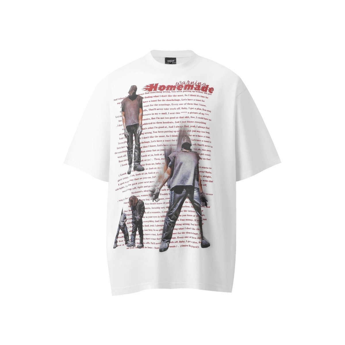 60s Style T Shirts Loose Wash Old Character Print Short Sleeve T