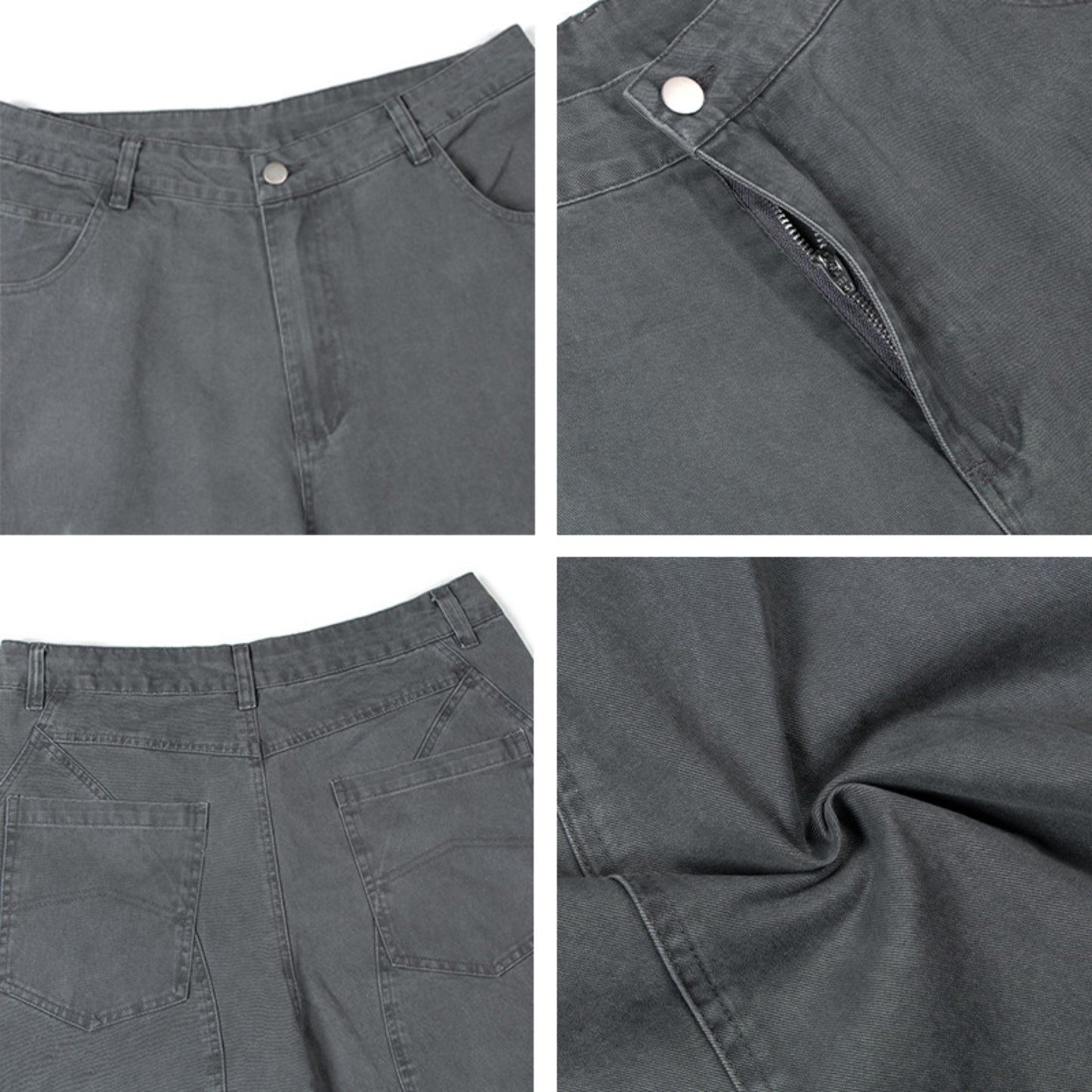 Hip Hop Pants For Boys Vintage Washing Old Loose Straight Overalls Casual Trousers