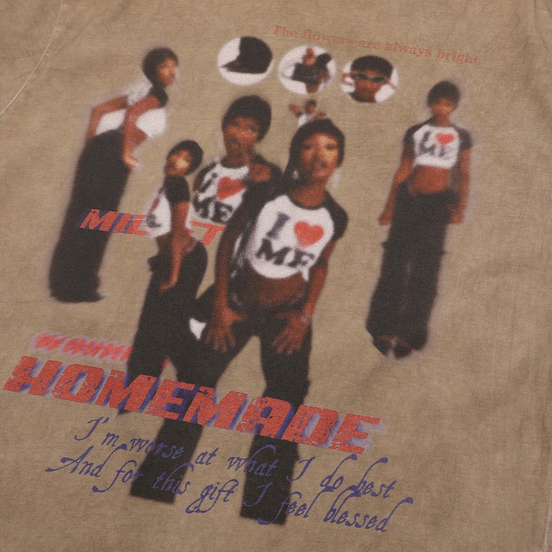 1990 Fashion T-Shirt Retro T-Shirt Short Sleeve Old Character Print