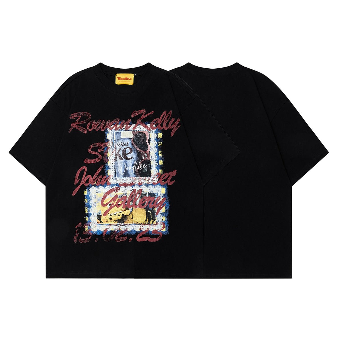 90s West Coast Hip Hop Fashion T Shirts Vintage Old Oil Painting Alphabet Print Short Sleeve Top