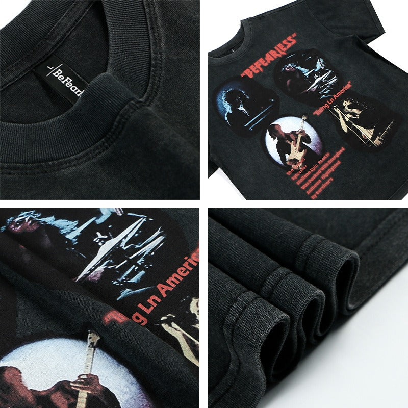 80s And 90s Vintage T-Shirts Vintage Hip Hop Rock Short Sleeve T-Shirt