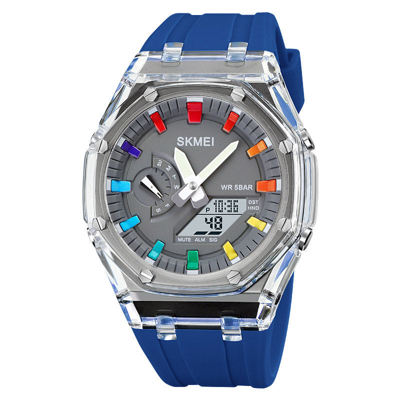Analog-Digital Watch Outdoor Sports Waterproof Student Electronic Watch