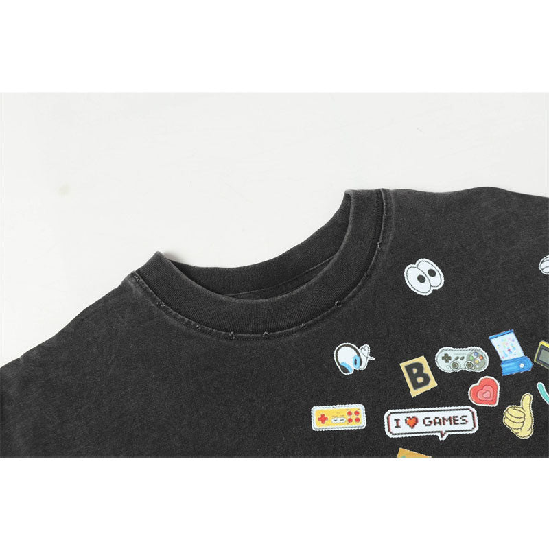 Casual Street Wear Short Sleeve T-Shirt Crew Neck Loose Short Sleeve Top