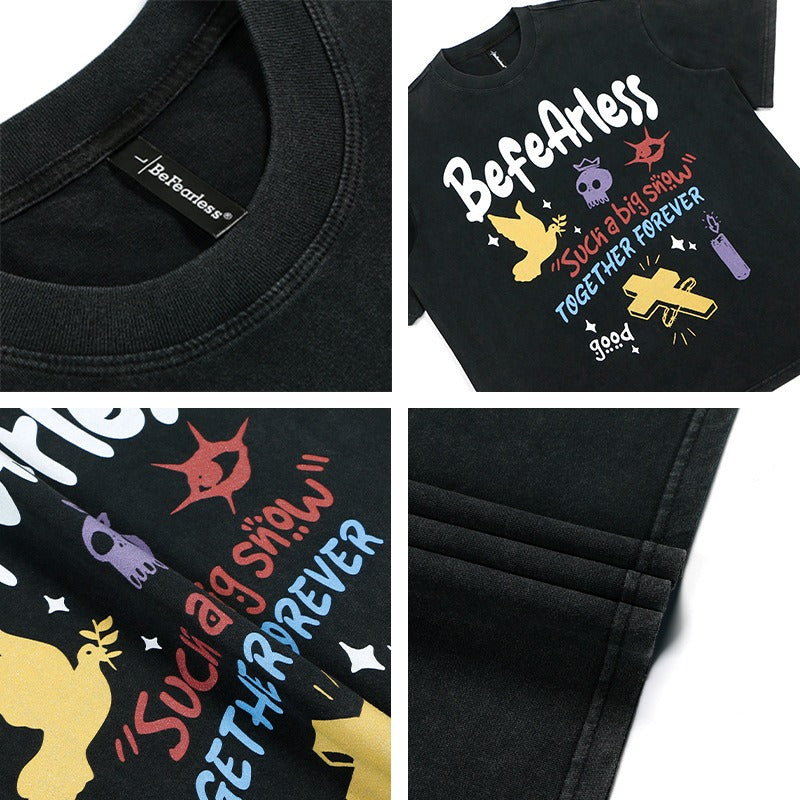 80s And 90s Vintage T-Shirts Vintage Cartoon Graffiti Short Sleeve T-Shirt