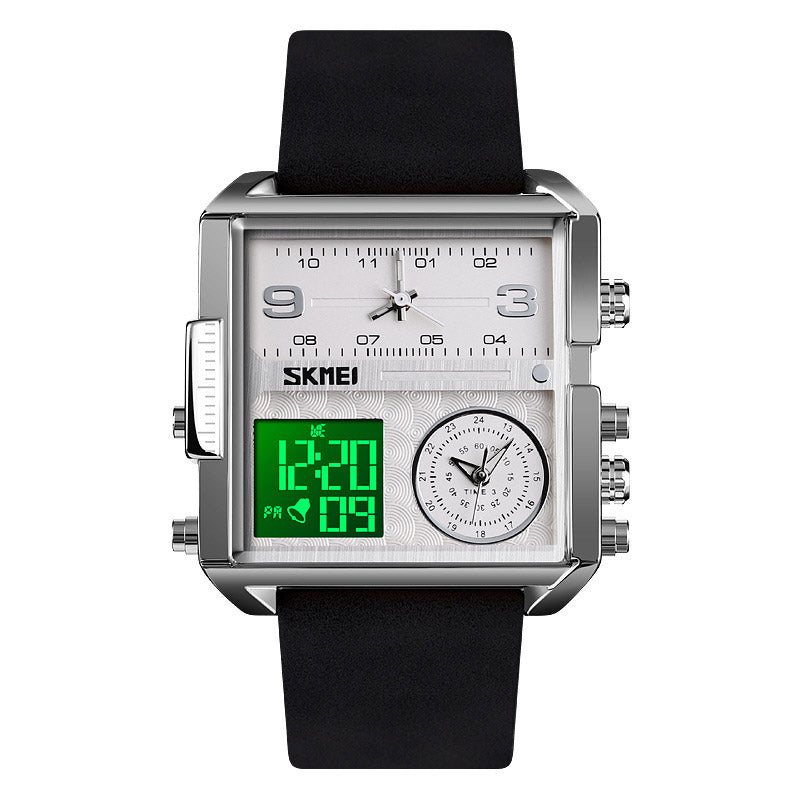 Analog-Digital Watch Square Men's Business Electronic Watch