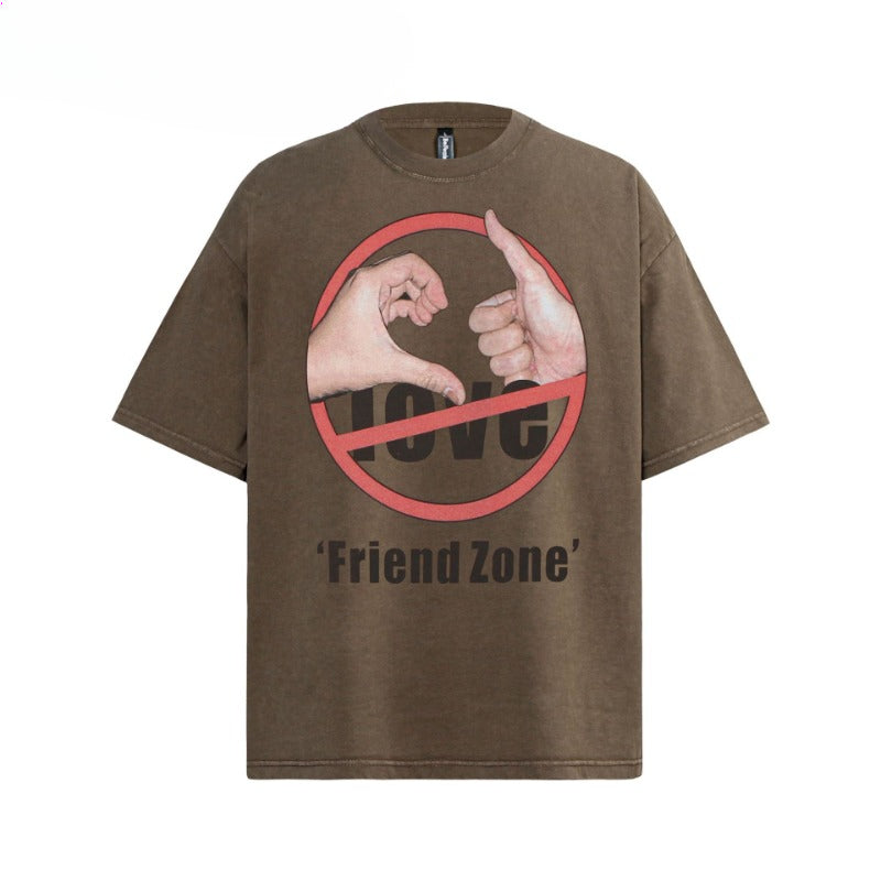 80s And 90s Vintage T Shirts Summer Vintage Washing Old Prohibited Spoofing Short Sleeve T-Shirts