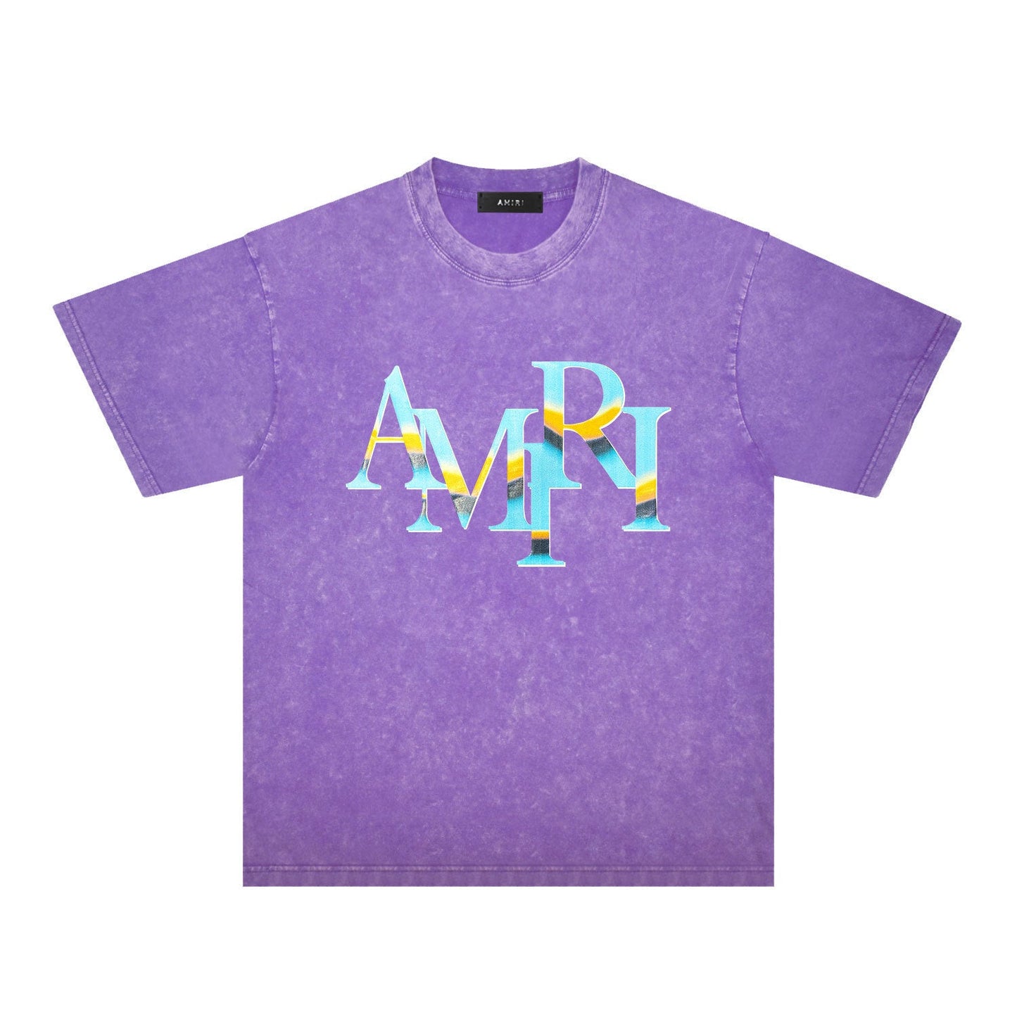 Amiri washed t-shirt gradientletterprinting short sleeve