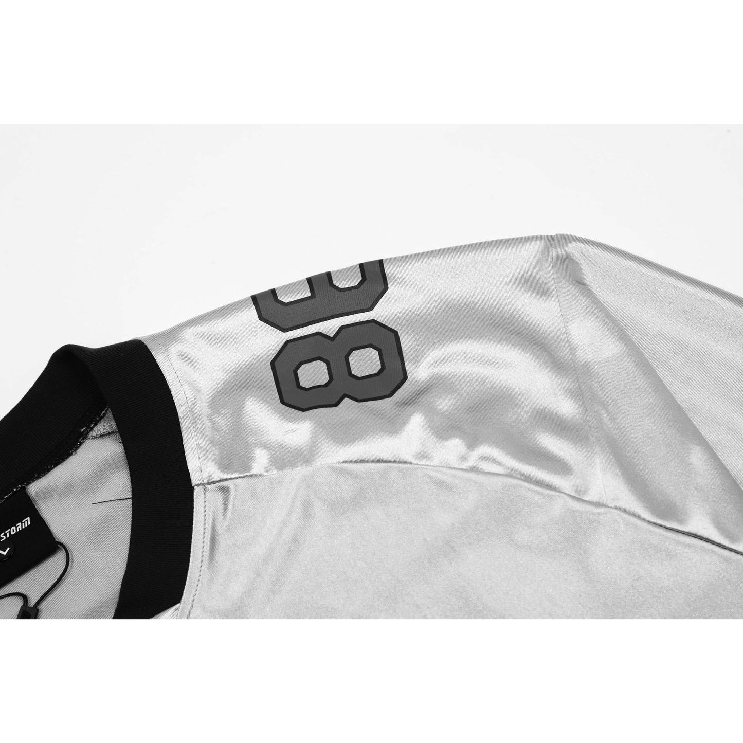 New York Hip Hop Style Vintage Print V-Neck Long Sleeve T-Shirt