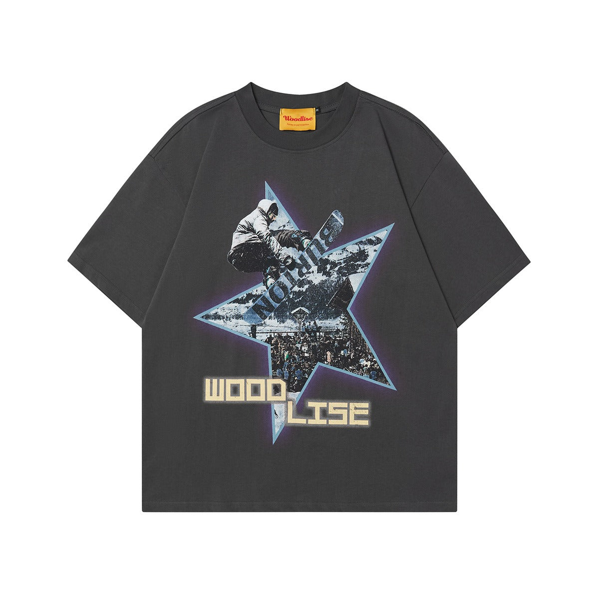 90s West Coast Hip Hop Fashion T Shirts Skateboard Pentagram Print Short Sleeve T-Shirt