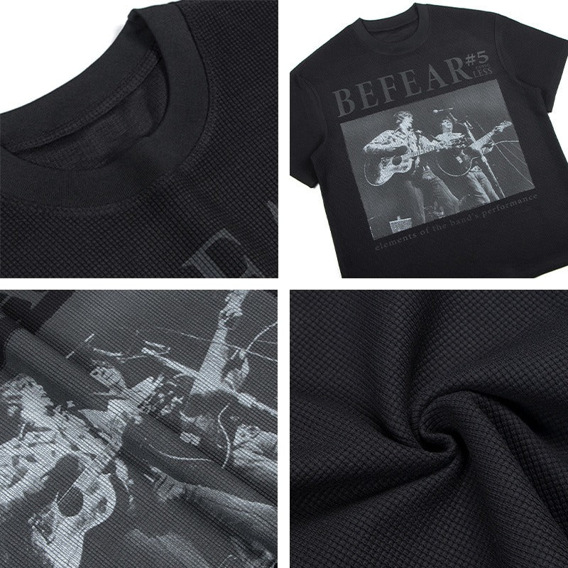 80s And 90s Vintage T-Shirts Soul Rock Waffle Short Sleeve T-Shirt