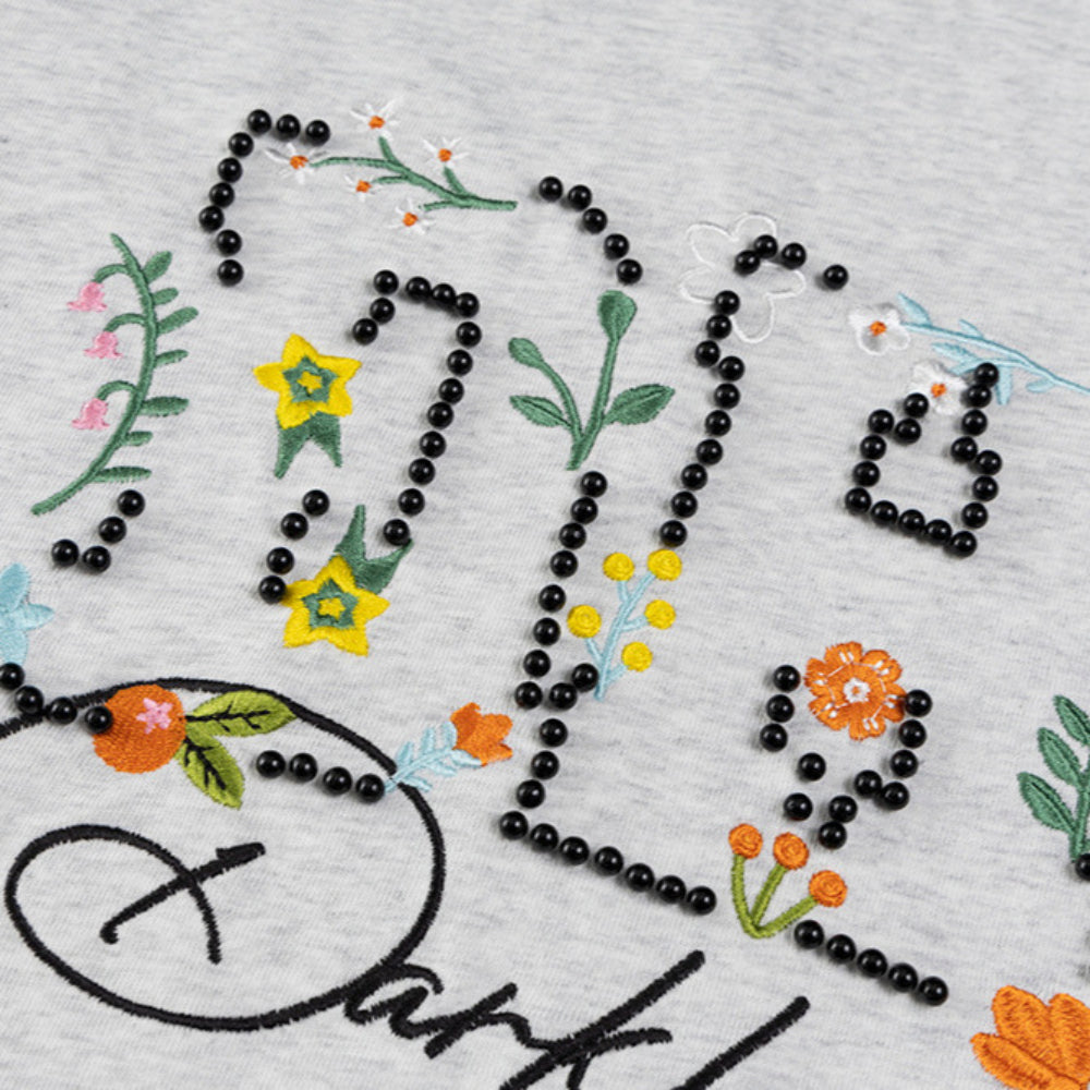 Vintage Usa Shirt Vintage Embroidered Floral Short Sleeve T-Shirt