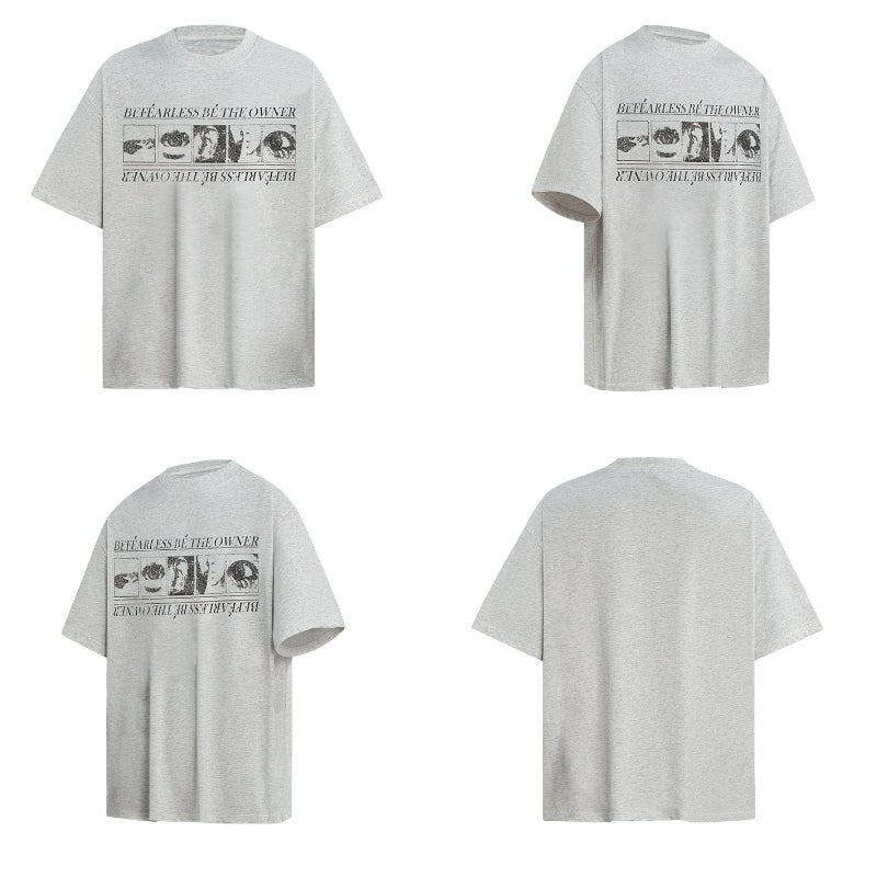 80s And 90s Vintage T Shirts Washing Water Old Abstract Printing Short Sleeve T-Shirts