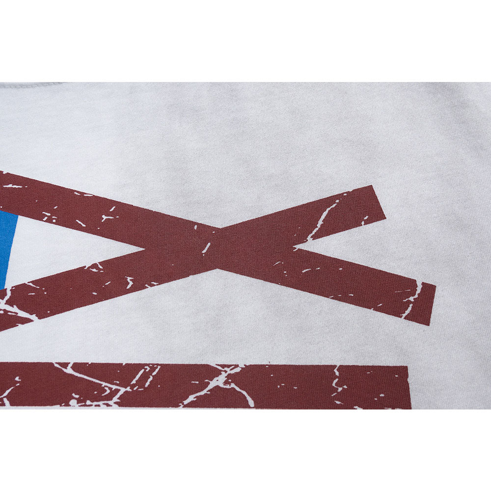 Nostalgia T Shirts Vintage Crew Neck T-Shirt Embroidered Letters Loose Casual