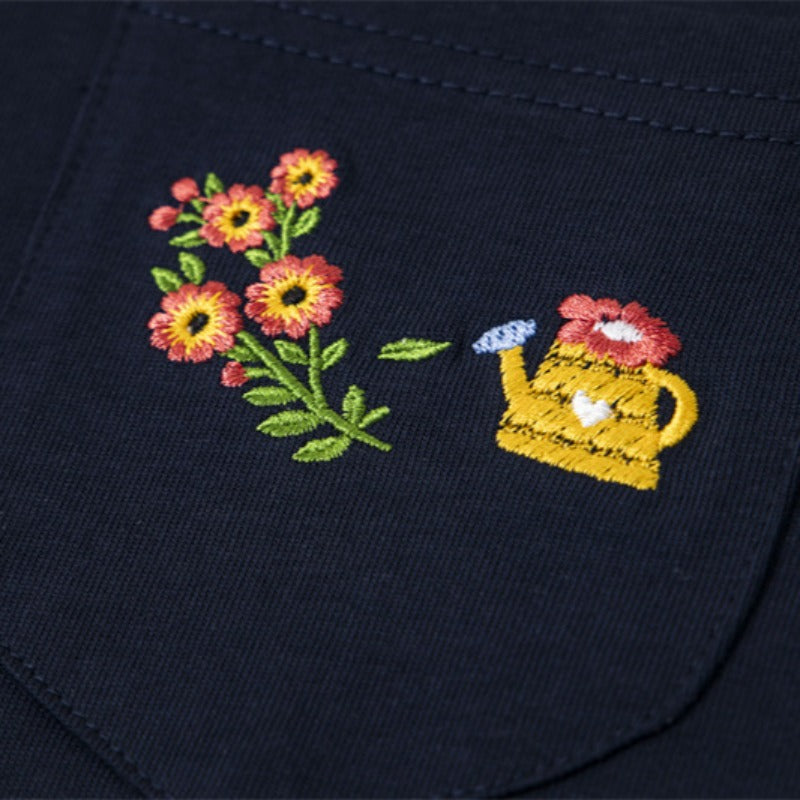 Vintage Usa Shirt Vintage Floral Embroidery Short Sleeve T-Shirt Crew Neck Top