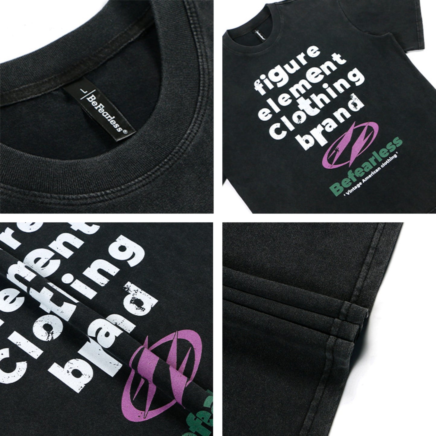 80s And 90s Vintage T Shirts Letter Short Sleeve Men's and Women's Summer Loose Top