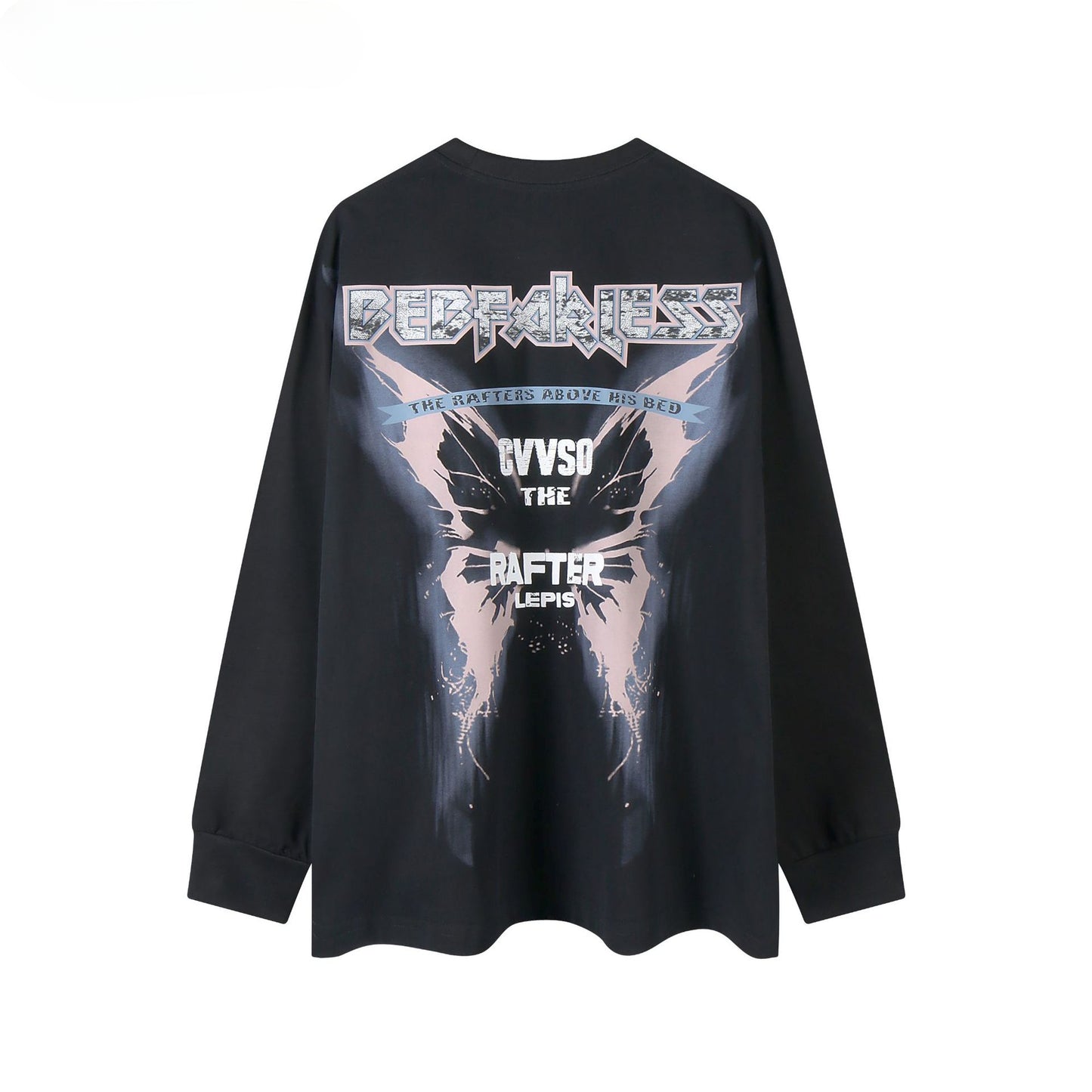 80s And 90s Vintage T-Shirts Autumn Butterfly Alphabet Dopamine Print Long Sleeve T-Shirt