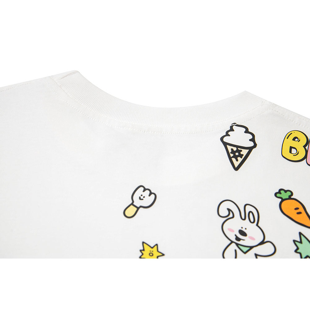 Nostalgia T Shirts Graffiti Hand Painted Flower Short Sleeve T-Shirt Loose Casual Top