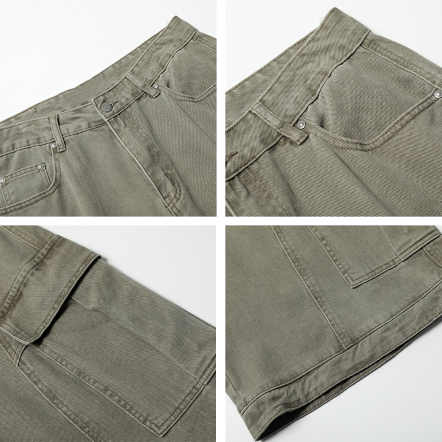 Hip Hop Pants For Boys Vintage Washed Overalls Shorts