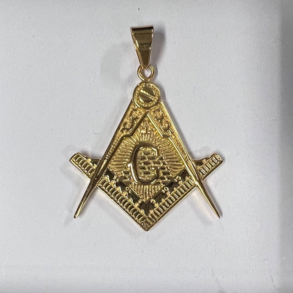 Jewelry Hip Hop Stainless Steel Masonic Pendant Necklace