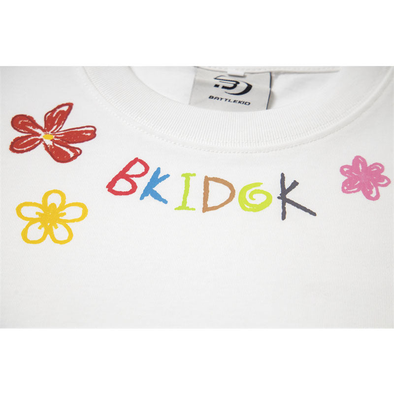 Casual Street Wear Summer Cartoon Graffiti Print Short Sleeve T-Shirt