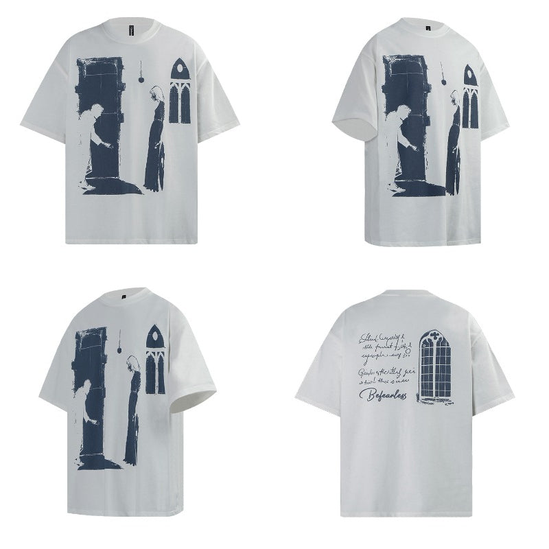 80s And 90s Vintage T-Shirts Vintage Alphabet Character Short Sleeve T-Shirt