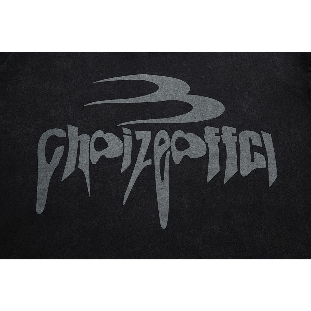 Nostalgia T Shirts Alphabet Printing Washing Water Old Short Sleeve T-Shirts