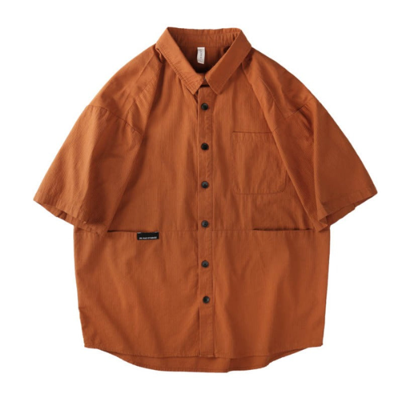 Men T-shirts Short Sleeve Shirt Summer Loose Vintage Top