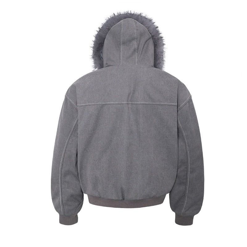 Unisex Down Jacket Men's Winter Fur Collar Padded Jacket
