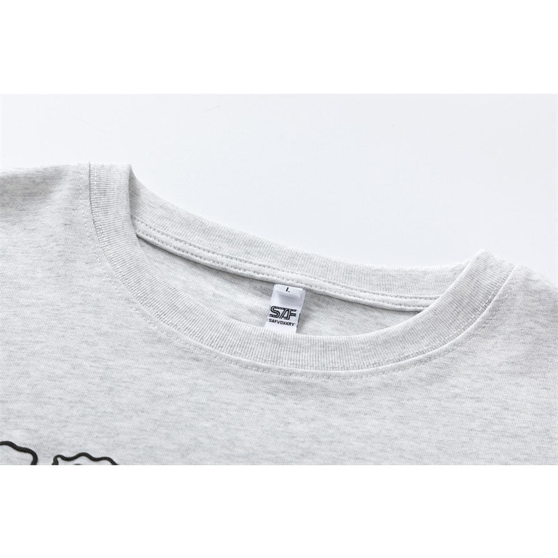 Vintage Tišö Rt Cat Short Sleeve T-Shirt Summer Casual Couple Loose Top